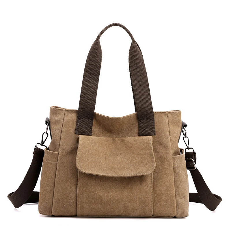 Fashion Custom logo Europe Ladies Canvas Handbags Women Shoulder Bag Hand Tote Bags