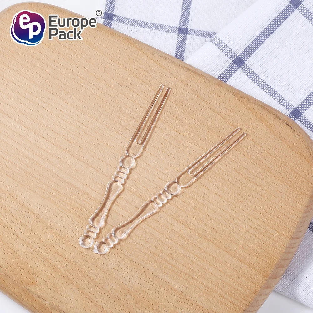 Eco-friendly food grade disposable ps plastic fruits fork