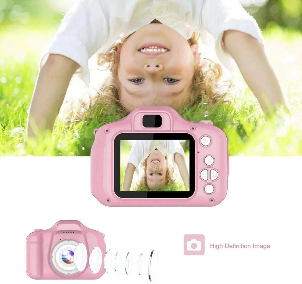 Christmas New Year Birthday Gifts for Boys Girls Age 3-9 X2 1080P HD Dual Camera Lens Kids Selfie Camera