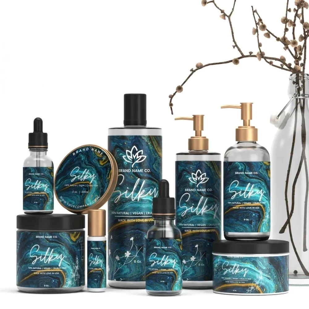 Custom Etiquetas De Embalaje Printed Sticker Cosmetics Sticker Roll Vinyl Adhesive Packaging Labels For Skincare Products