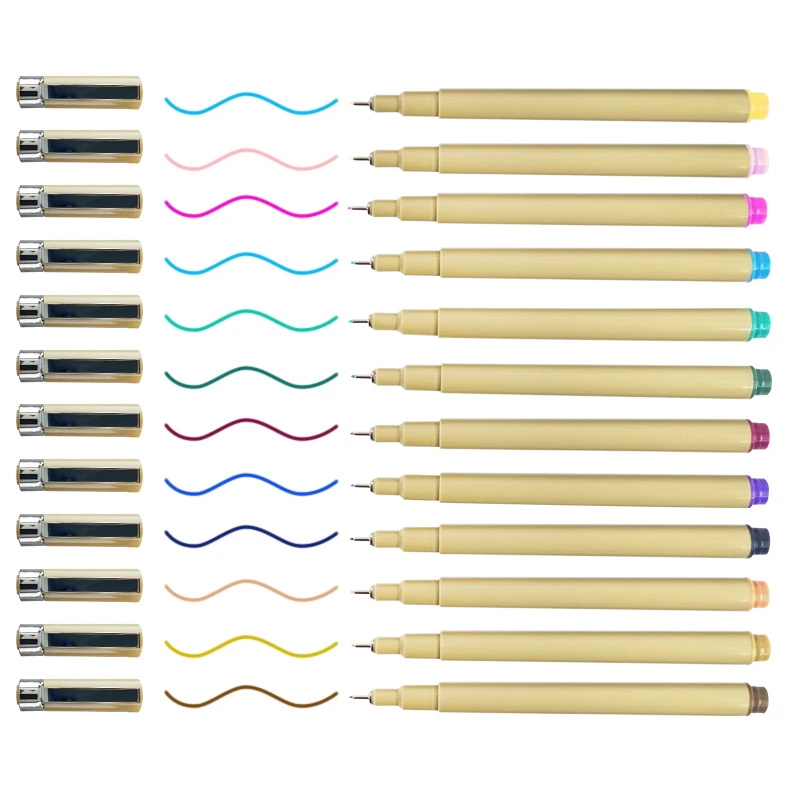 
12 Colors Micro Liner Sketch Drawing Art Marker Pen Fineliner Color Pen Set 