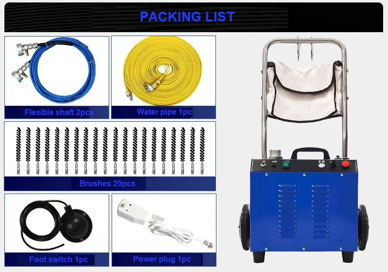 Tube cleaning system electric tube cleaning machine tube brush cleaner