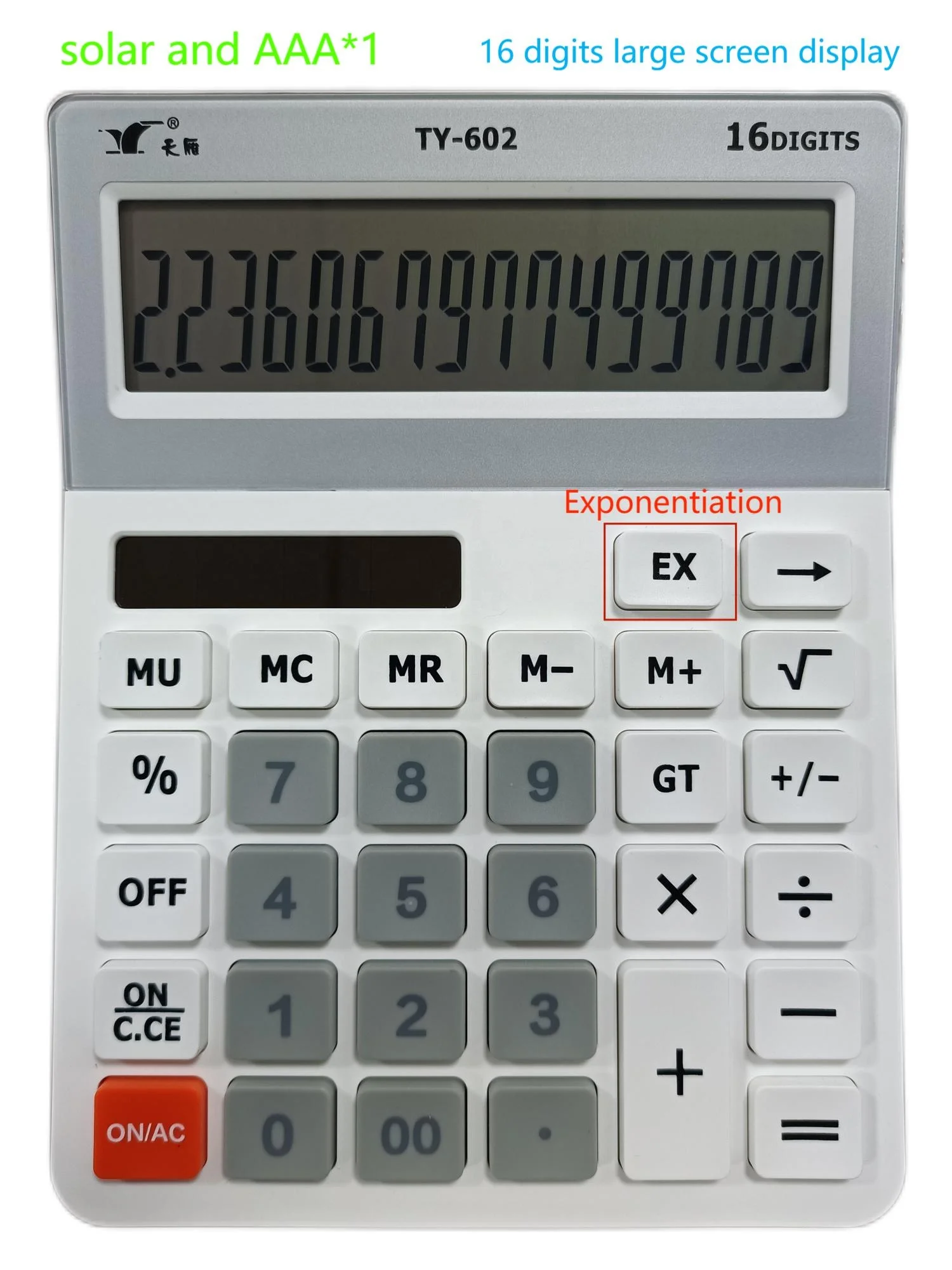 Calculators Promotional custom Printing logo solar Electronic Calculator 16 Digits Professional Calculators Office