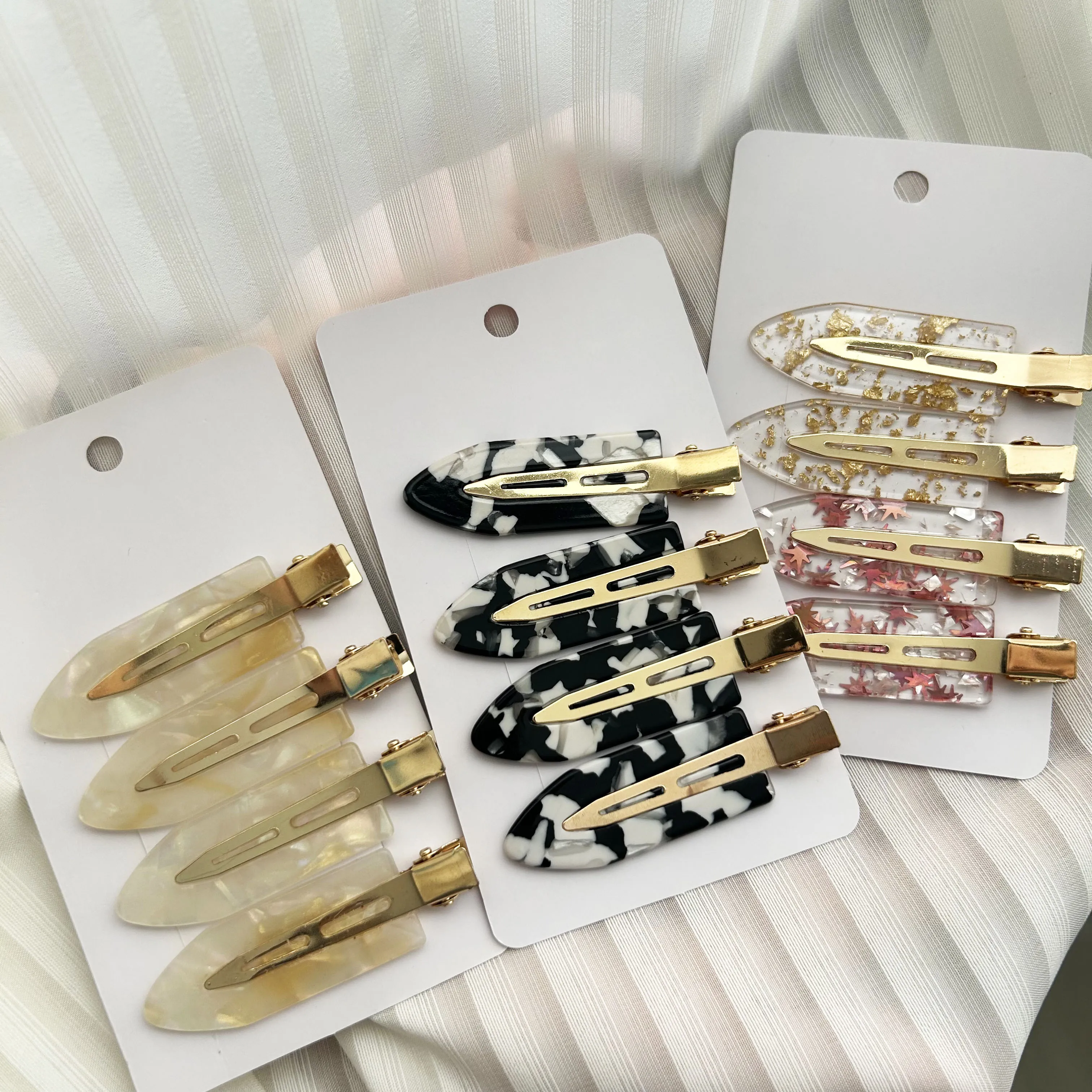 SAIYII Custom Logo Summer Color Wide Tooth Hair Comb Cellulose Acetate Eco Mini Hair Clip Comb Set For Girls And Women