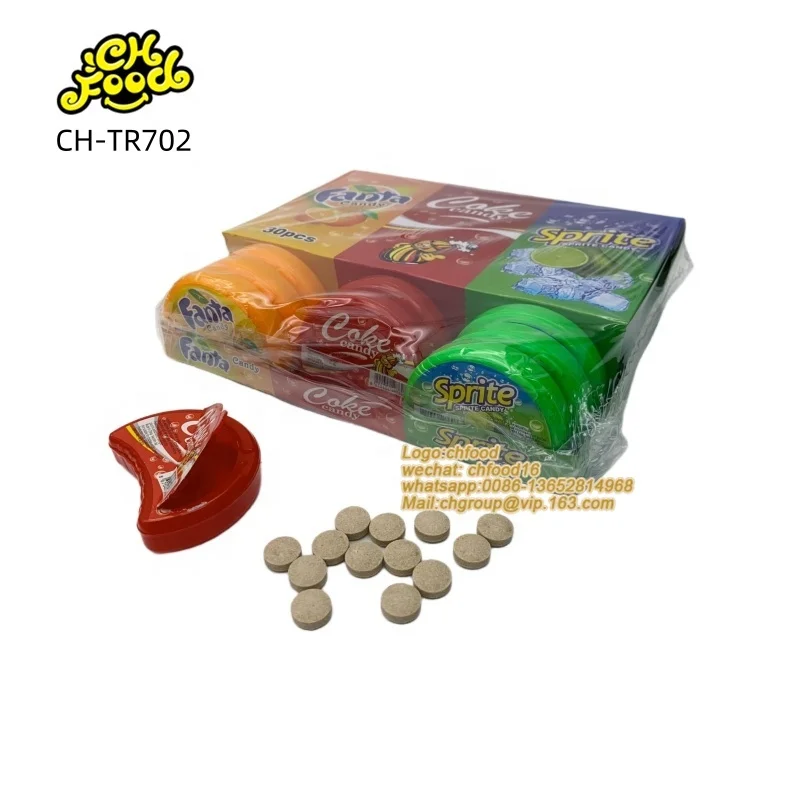 Mix Sugar Soda Pressed Tablet Candy In Plastic Box Toys