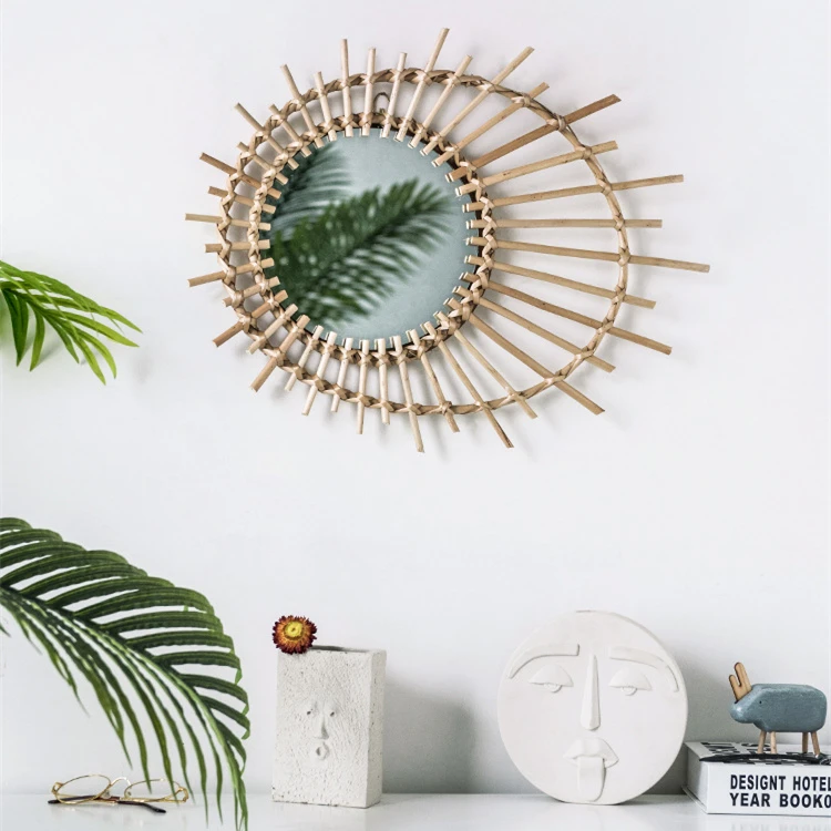 Creative Art Deco Round Mirror  Living Room decor mirror Porch European Style Hanging Mirror