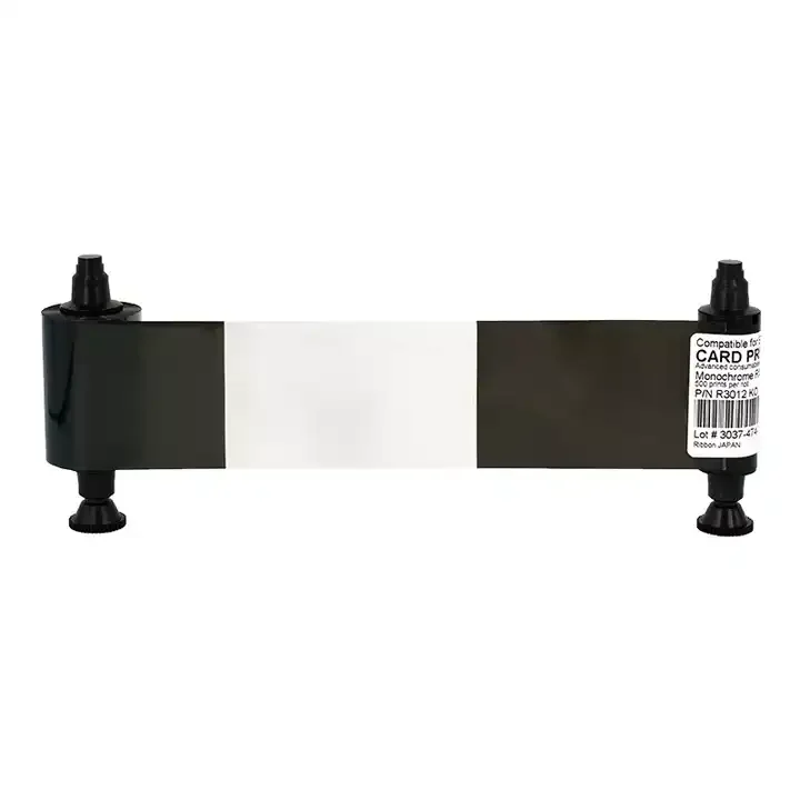 compatible evolis R3012 KO black ribbon with overlay 500 images for evolis pebble dualys quantum ID card prin