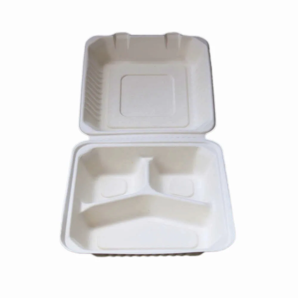 Free Sample 3 Compartment Food Container Take Away Lunch Bento One Time Disposable Packaging Boxes For Food