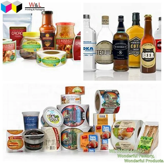 
Custom Brand Barbecue Sauce Products Adhesive Sticker Glossy Laminated Canned Food/Beer/Fruit/Jam Label with Gold Foil Stamping 