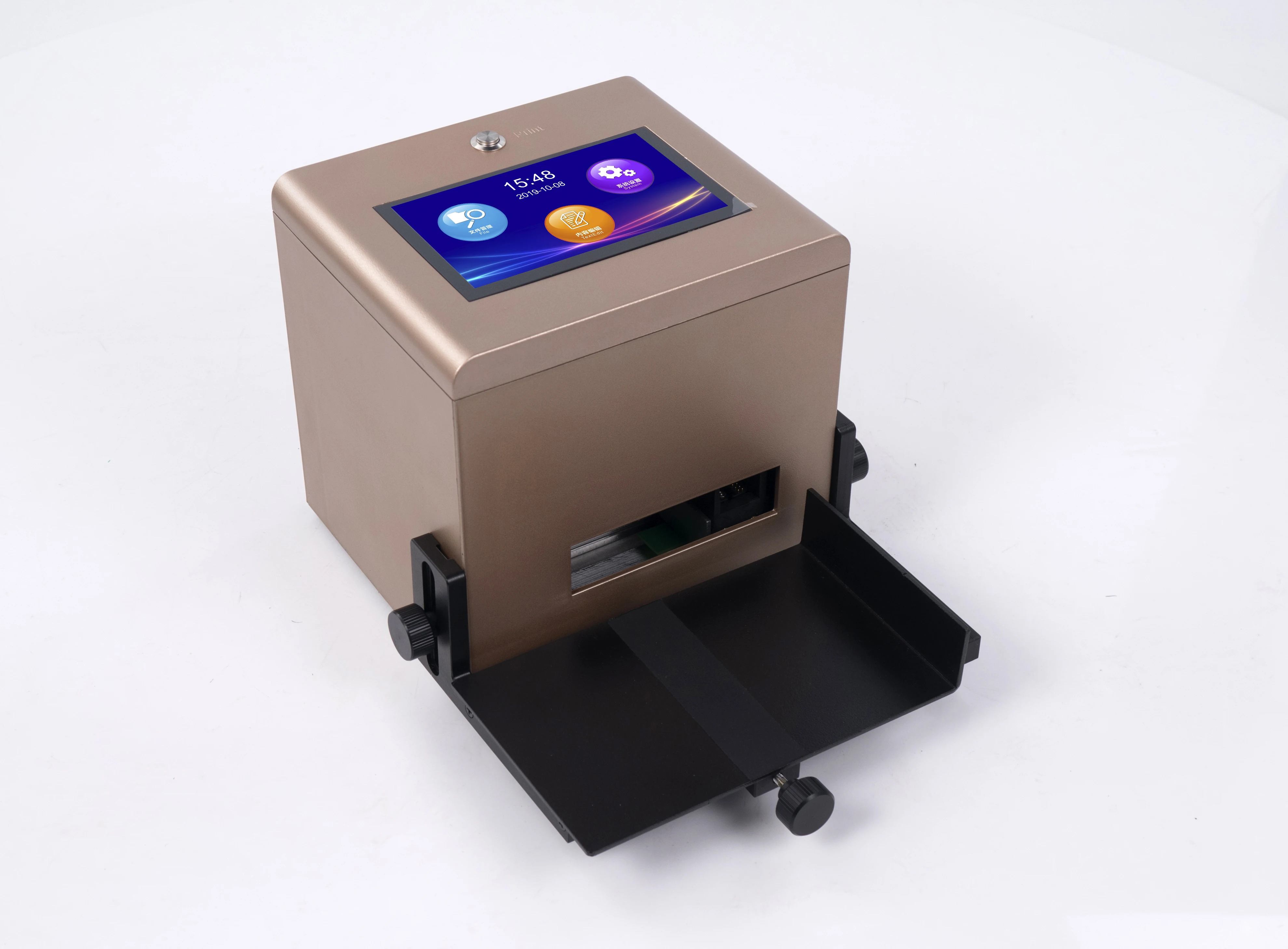 Static Ink Jet Batch Coding Machine Automatic Thermal Inkjet Printers For Amber Glass Dropper Bottle Bottom Batch No Printing