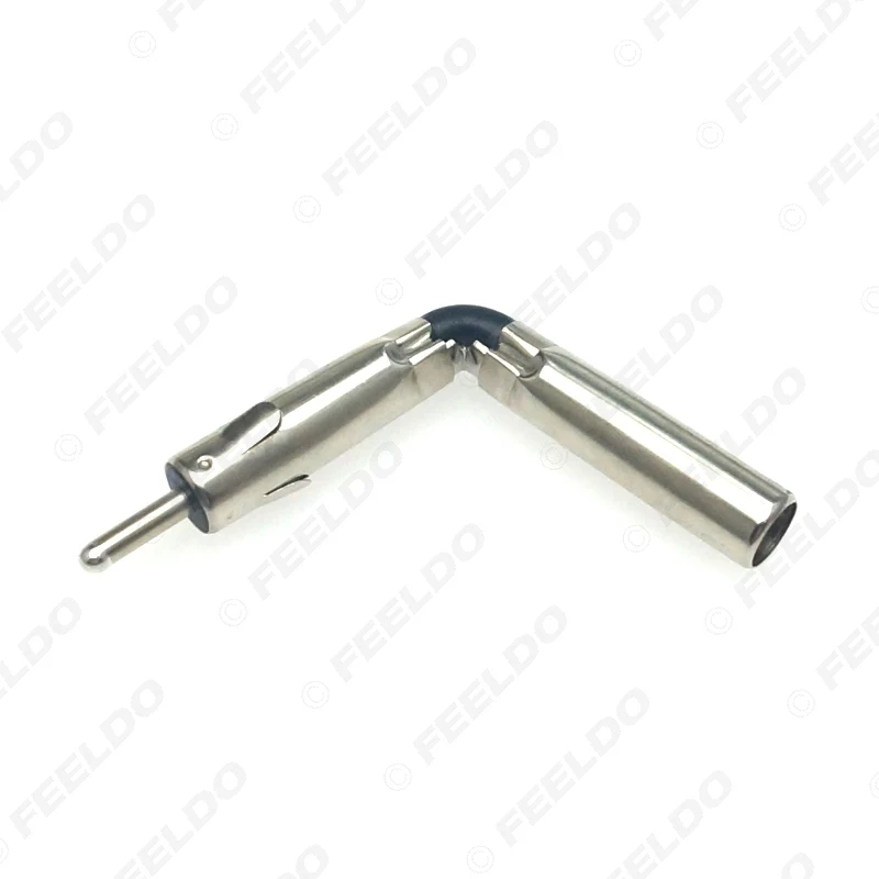 Car Auto Radio AM/FM Stereo Iso Male Plug To Din Aerial Antenna Mast Adapter Square Bend Radio Connector