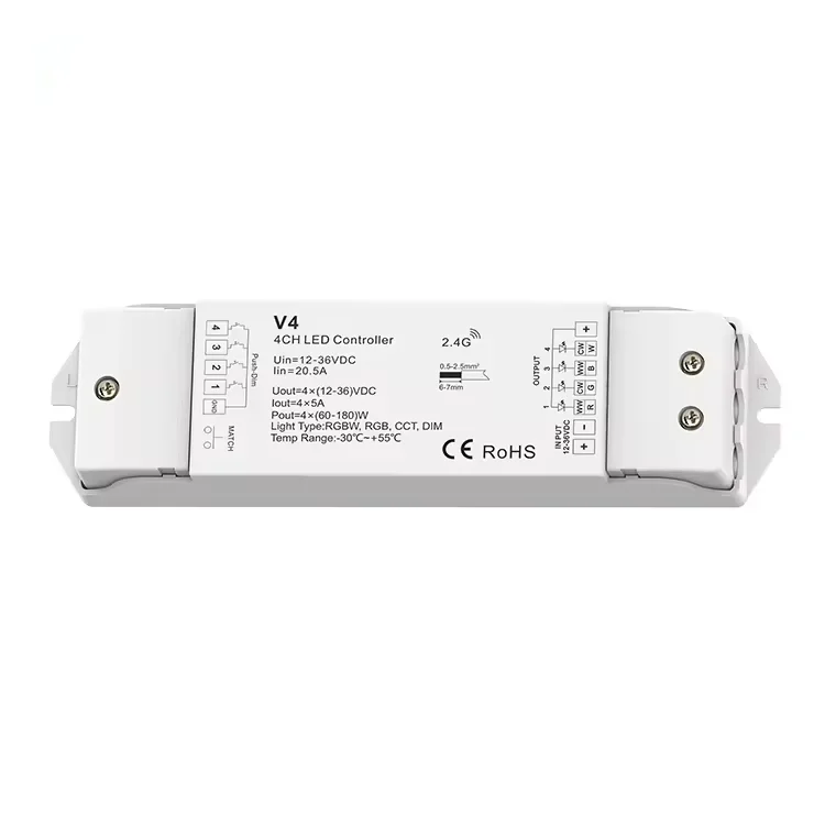 ESann ShenZhen DC12-24V IP20 4-канальный светодиодный RF контроллер постоянного напряжения сенсорный RGB RGBW умная система диммер