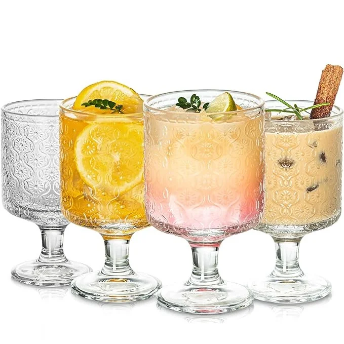 Wholesale Classic Goblet Party Glasses 300ml Wine Glasses Goblets Iced Tea Glasses Beverage Stemmed Glass Cups