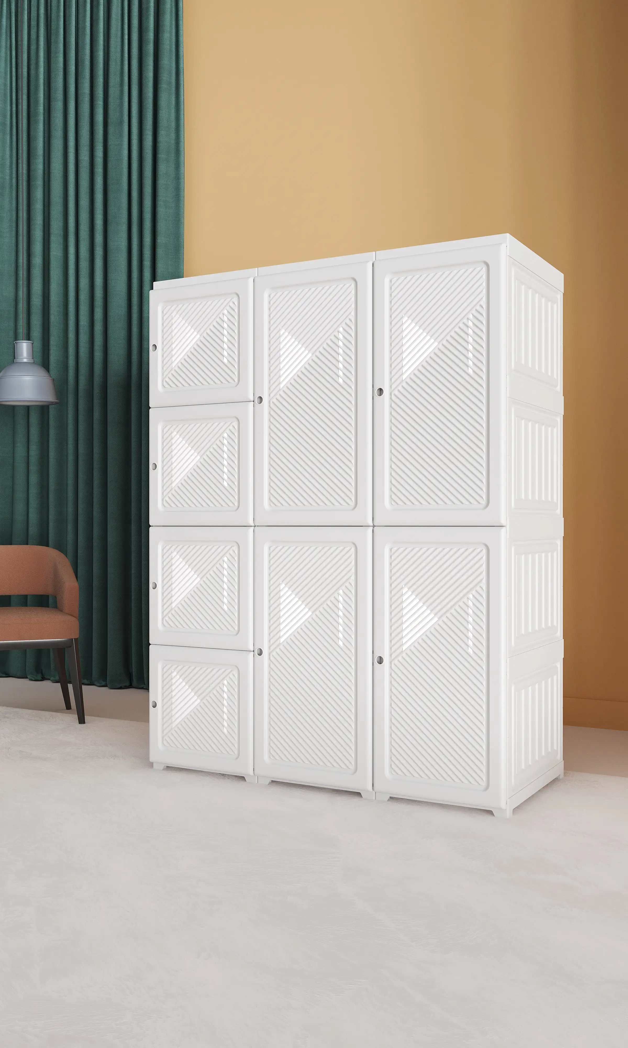 Balom Clothes Aluminum 3 Doors Single Mirrored Sliding Doors Dressing Wardrobe Closet