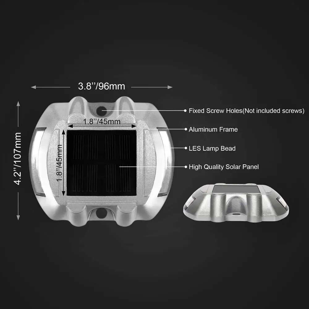 
Blue color Solar 6 LED Powered Road Step Light Dock Light for Outdoor Driveway Deck Garden Ground Path Yard 