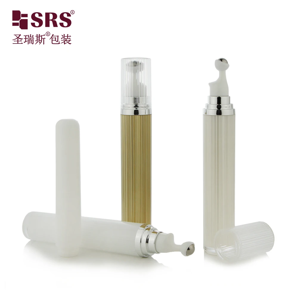 Morandi Color Series Ribbed Design Acrylic Double Wall 15ml 20ml Eye Cream Roll On Bottle