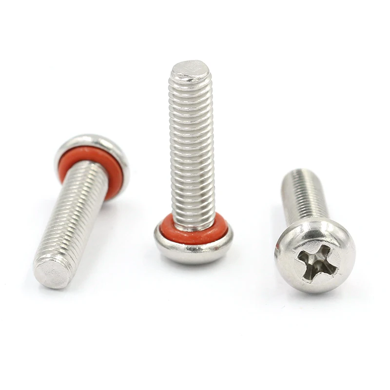 carbon steel machine waterproof plexiglass seal screw phillips drive pan head self sealing bolts waterproof sealing screw