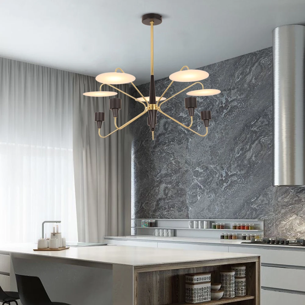 Rococo Minimalist Art Deco Chandelier Lamp Circle French Pendant Lamp for Lobby Office Restaurant Bar Bookstore Factory Direct 2