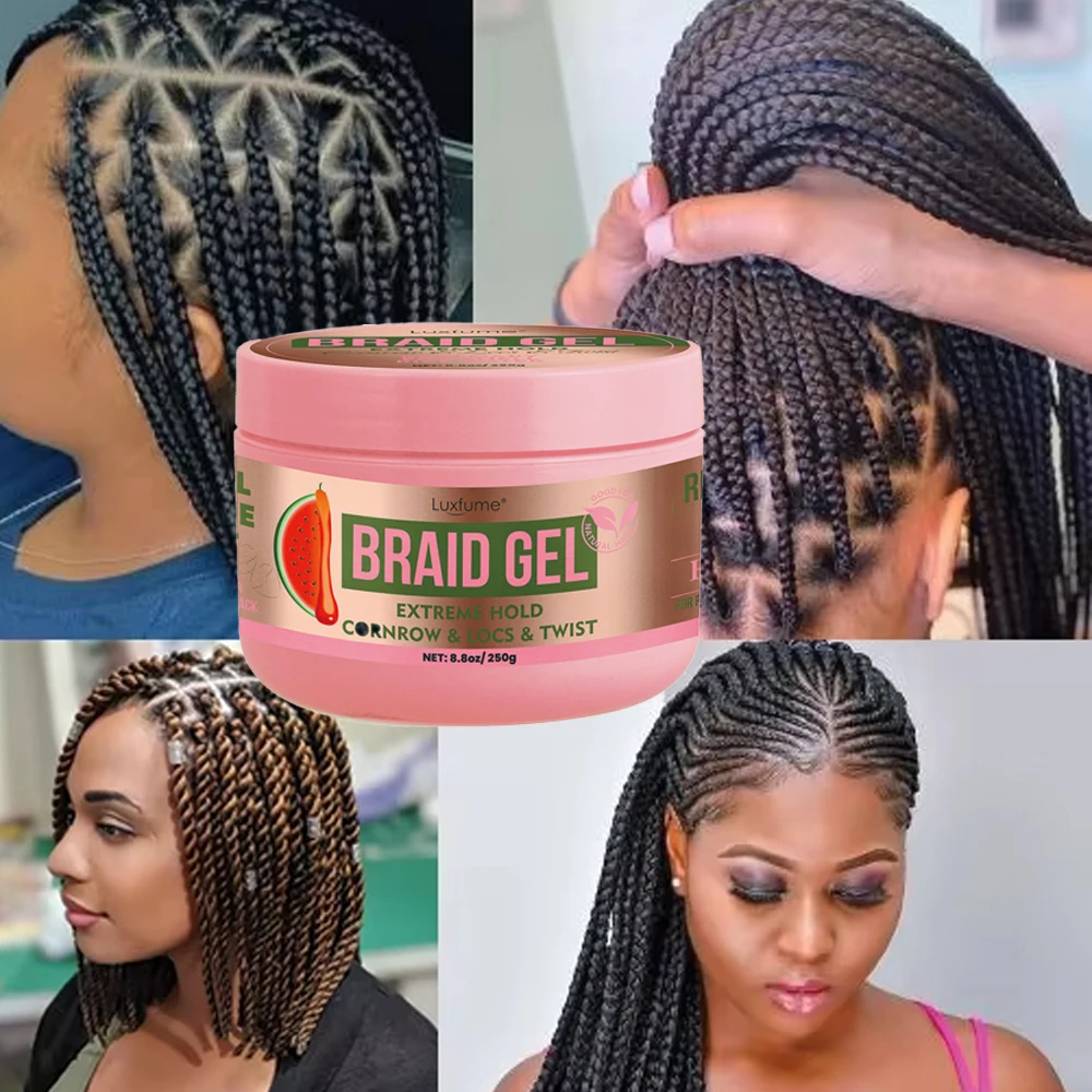 72h Lasting Oalen 8.8oz Private Label Strong Hold Watermelon Twist Braid Gel for Braiding and Locs