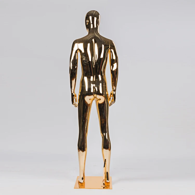 Золотистый хромированный стоячий манекен из стекловолокна