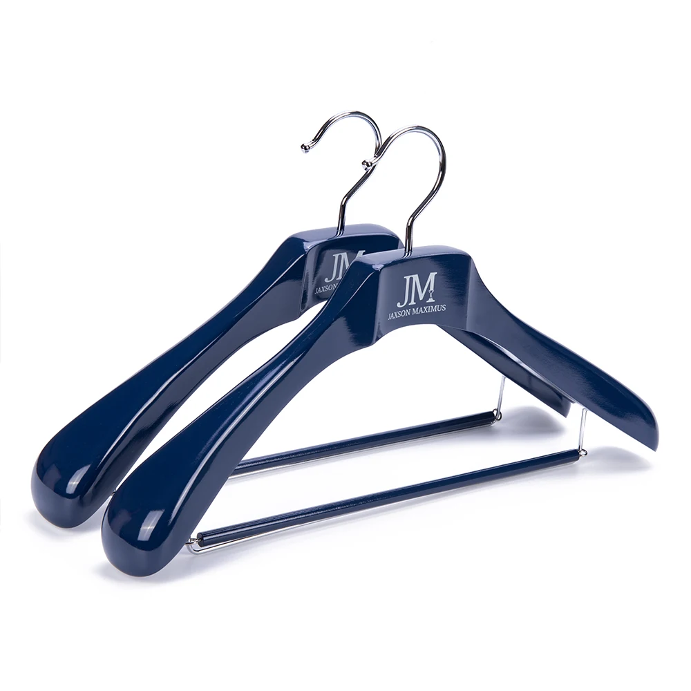 Luxury personal tailor garment custom logo unique style suit coat cloth hanger wood