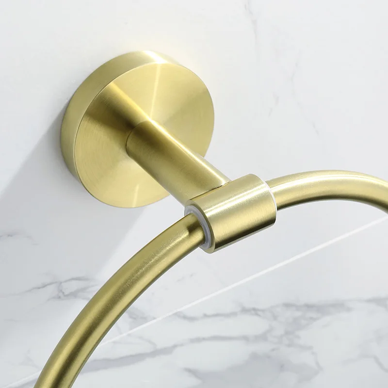 Top Latest Simple Design 2020 Trendy Bathroom Accessories Gold Towel Ring For Bathroom