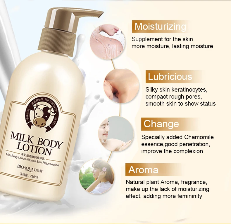 private label custom OEM/ODM Milk moisturizing whitening smoothing body lotion