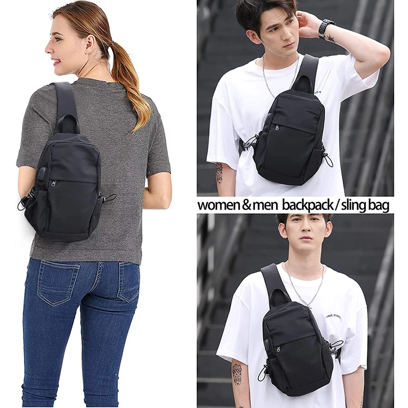 Multifunction custom crossbody chest one shoulder bag waterproof mens sling for men