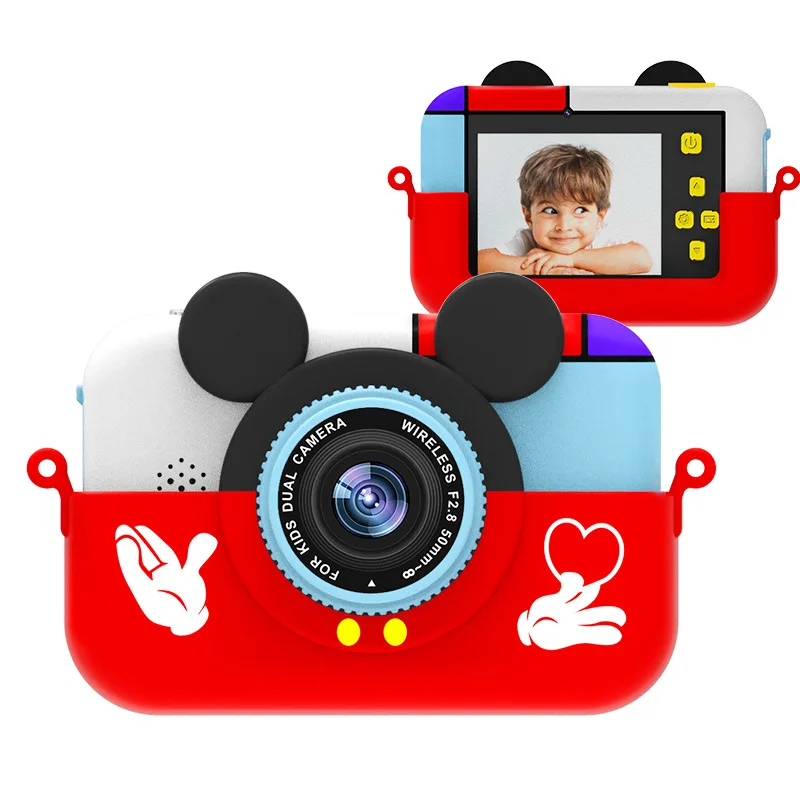 
Mickey kids camera cartoon digital photo Mickey HD sports toy cute mini portable 1080p 