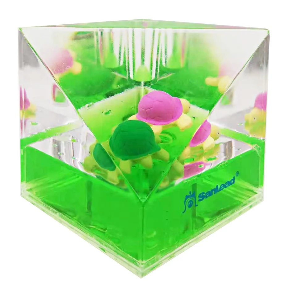 Оптовая продажа, индивидуальный прозрачный держатель для ручек, контейнер, акриловый держатель для ручек с жидкостью, Милая Рыба