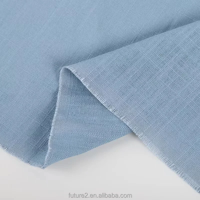 GF Shaoxing Textile Sale Cheap Hand Feel Soft Poplin Fabric Musselin 55 Linen 45 Viscose Fabric For Garment Fabric