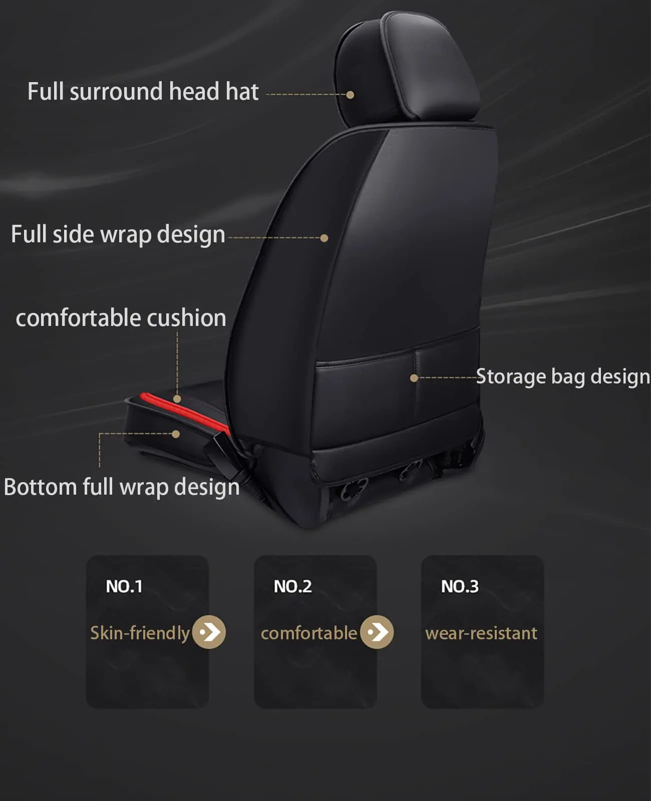 Sports Style PU Leather Car Seat Covers Full Set Protector for Toyota Tundra 2003-2023 2024