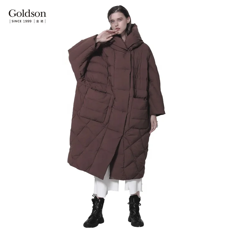 Custom Fashion Wholesale Oversize Black Color Outdoor Hood Winter Long Down Women Jacket
