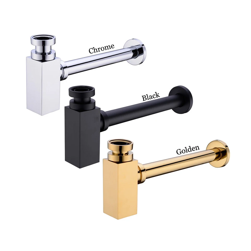 
 Brass Bottle Trap Bathroom Sink Vanity Basin Pipe Waste Drain Pipe Siphon Drainer P-Trap  