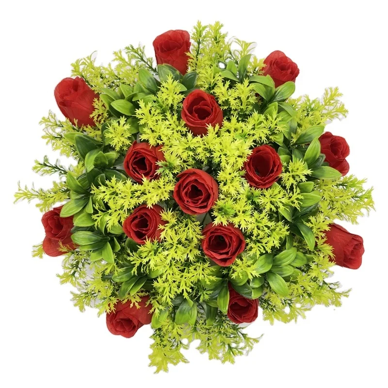 YP0006-1 High Quality Fashion Personality Wholesale Rose Wedding Decoration Silk Preserved Artificial Flowers Wreath