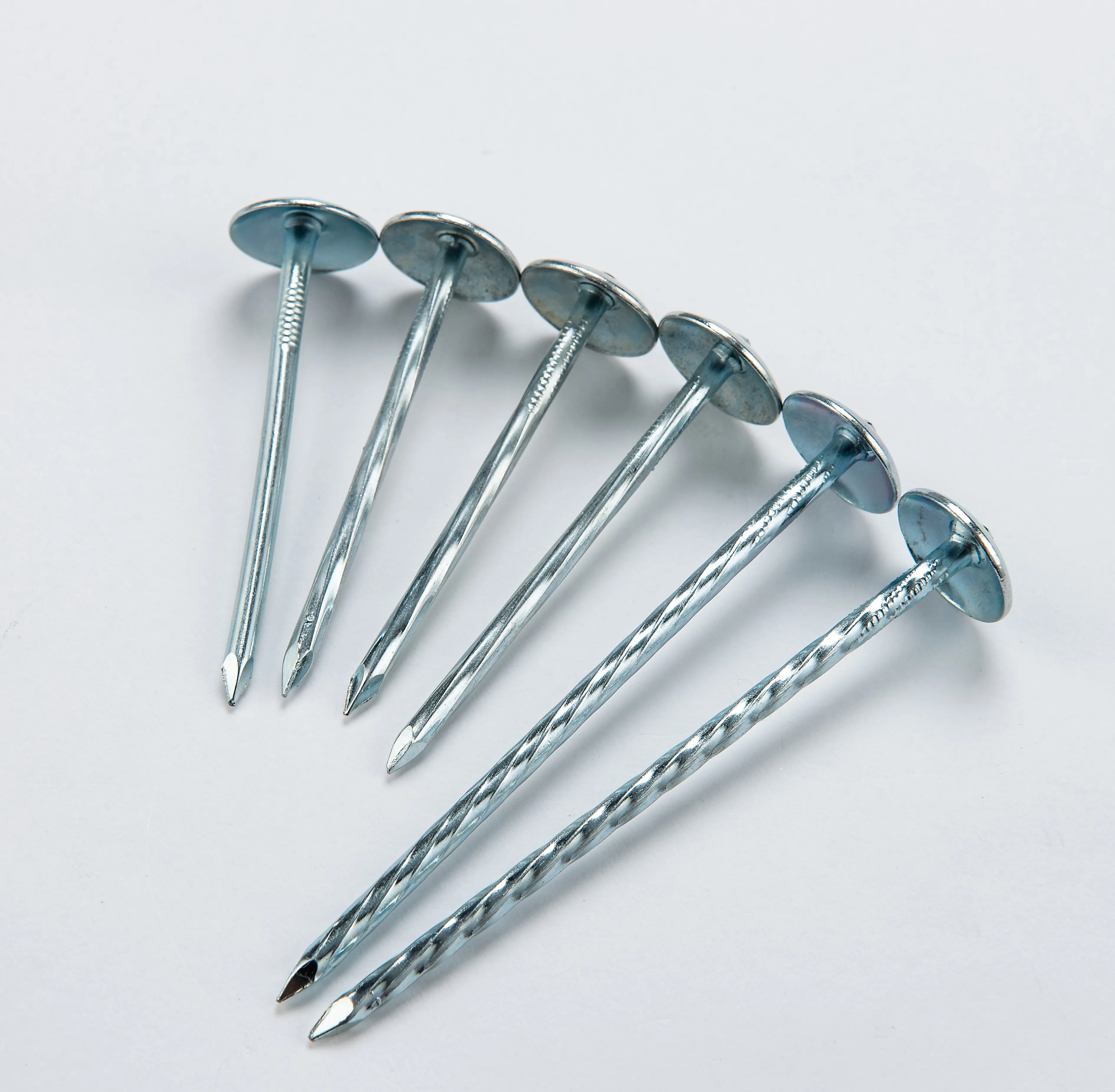 Electro Galvanized Umbrella Head Zinc Coil Felt Roofing Nail With Washer