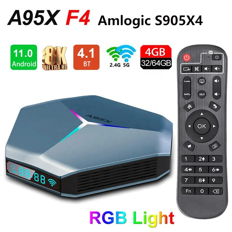 A95X F4 2022 TV BOX Android 11 S905X4 4gb 64gb 2.4g/5g Wifi BT 4 8k Hd IP TV 4gb 128gb Set Top Box