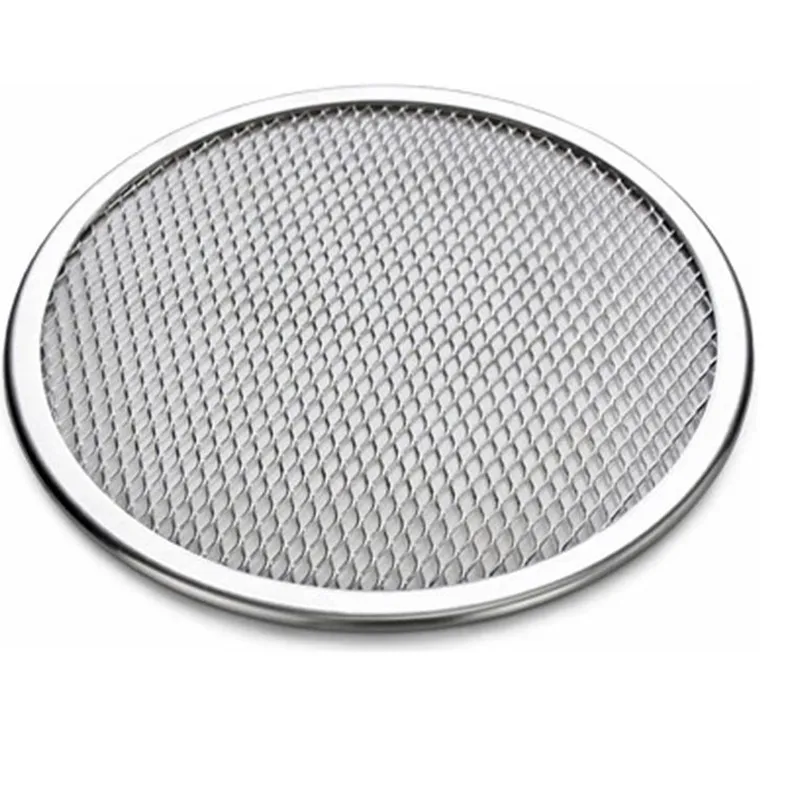 Restaurant  Heat Resistance 8 10 12 14 16 inch aluminum pizza pan baking tray aluminum pizza screen pizza tray