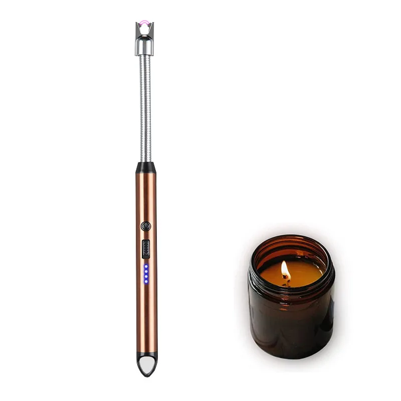 Лидер продаж, USB Type-C заряжаемый металлический локоть со светодиодным освещением, дуговая плазменная зажигалка, usb-свеча, электрическая зажигалка