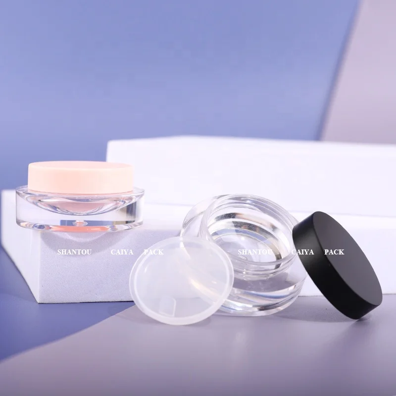 Hexagon 5g rose gold black mini pink empty nail polish eyeshadow powder case eyebrow gel eye serum cream containers with sifter