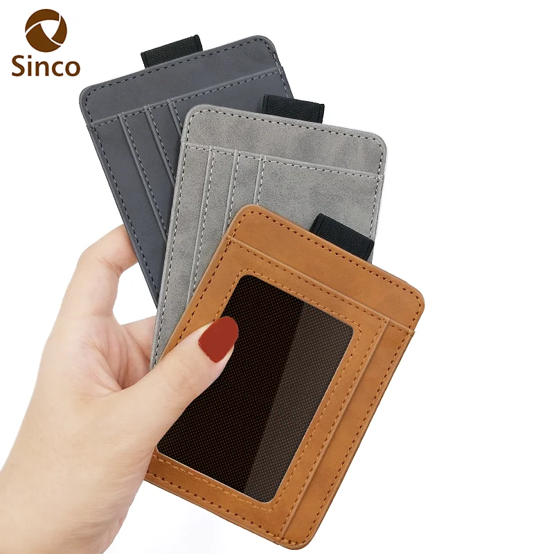 Factory Slot Slim Business Style High Quality Leather Card Holder for Men