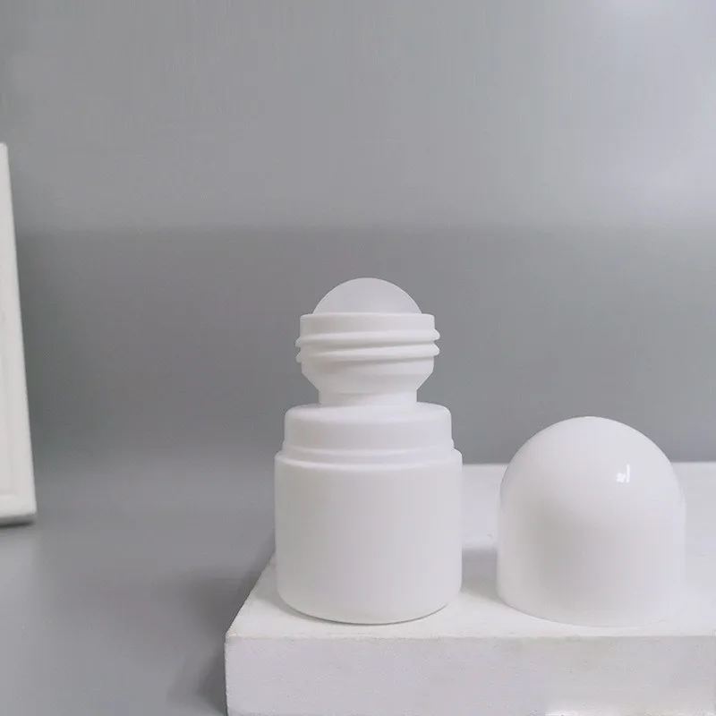wholesale 30ml white PE plastic Roller ball  bottle deodorant perfume roll on bottle With PP Ball suppliers customized factory