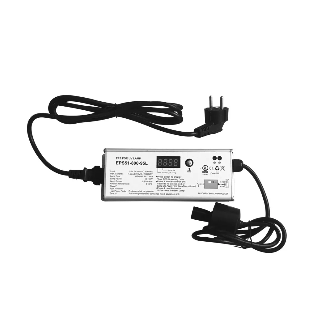 TUV36T5 HO uvc lamp Electronic ultraviolet ballast with countdown timer EPS51-800-95L