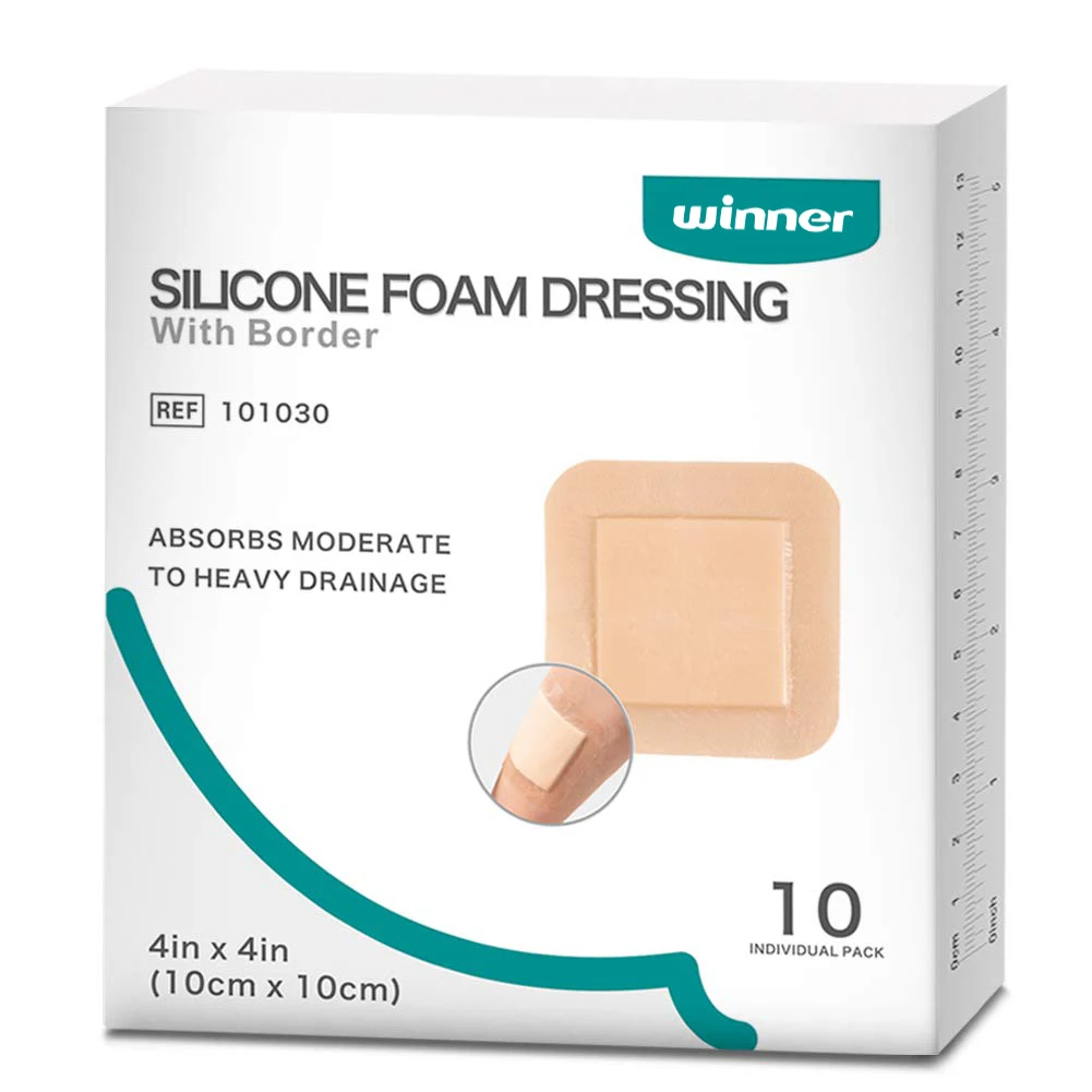 medical grade personal use wound care self-adhesive absorbent silicone foam dressing