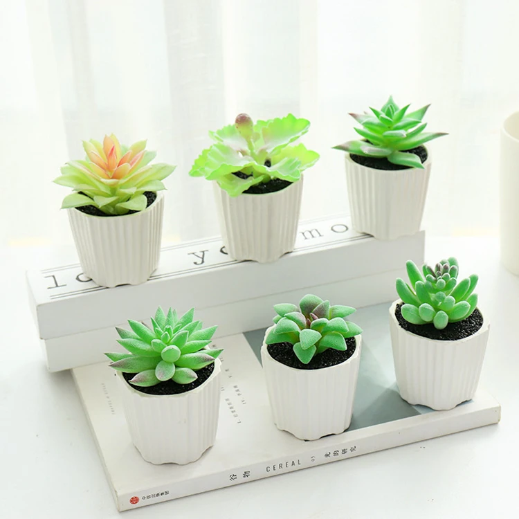 Artificial plants in wooden pots realistic tabletop artificial bonsai small potted