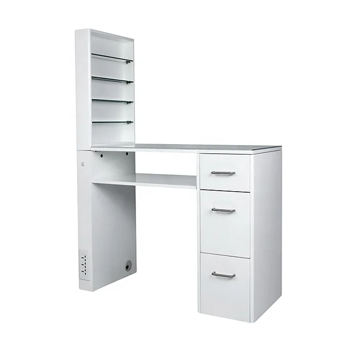 nail beauty acrylic powder with nail polish rack display for manicure table with exhaust fan