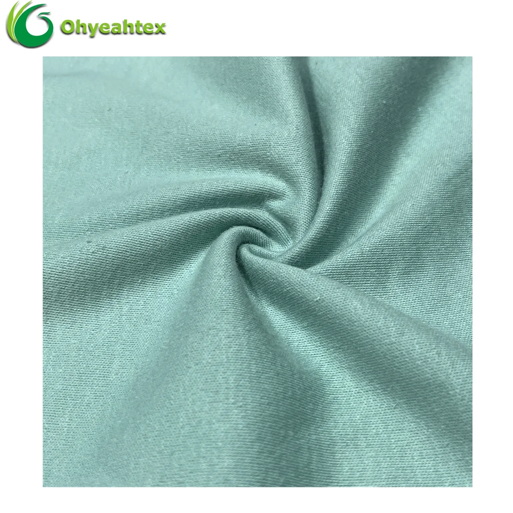 Sustainable 70% Organic Cotton 30% Hemp Interlock Fabric For Tshirt