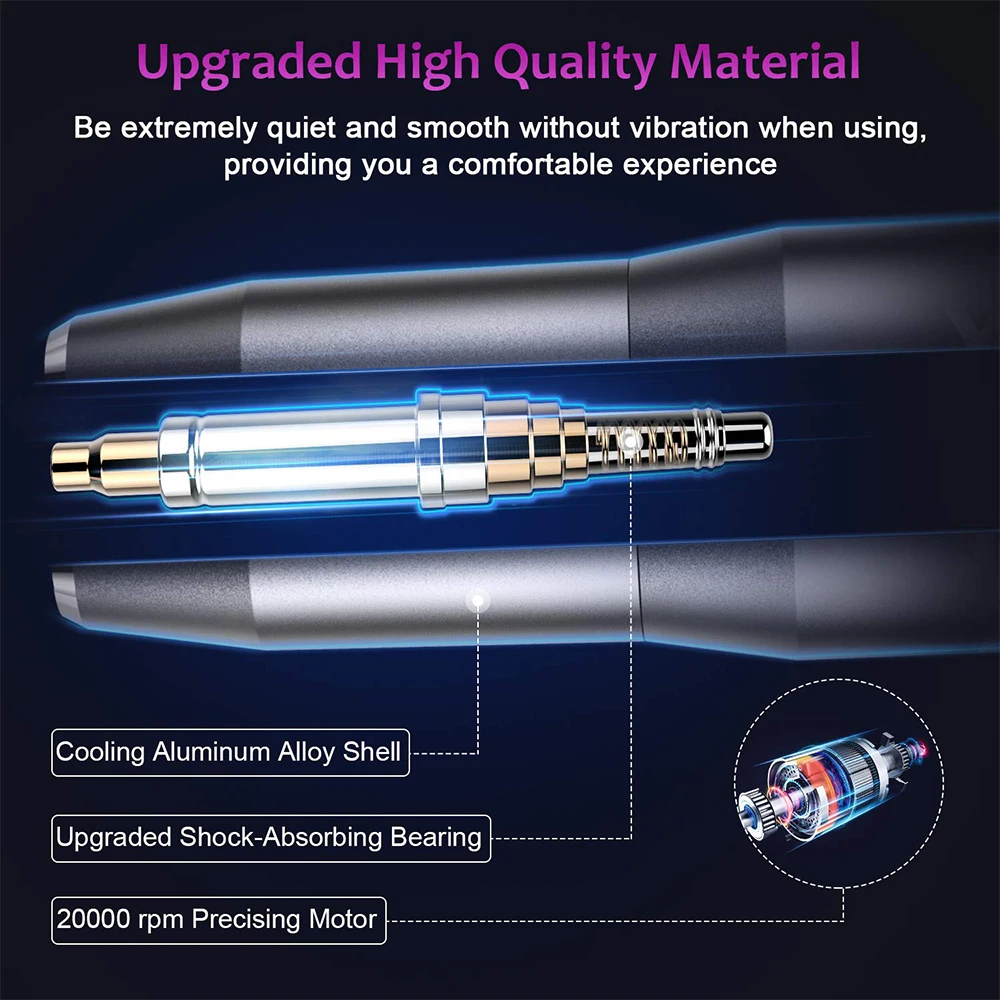 Nail Drill Kit Electric Nail File Electric Manicure Set with Adjustable Speed Nail Dremel for Manicure and Pedicure 20000rpm