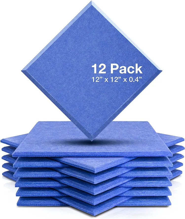 Acoustic Foam Panels Beveled Edge Tiles Soundproof wall panels polyester fiber acoustic panel for Sound Absorbing
