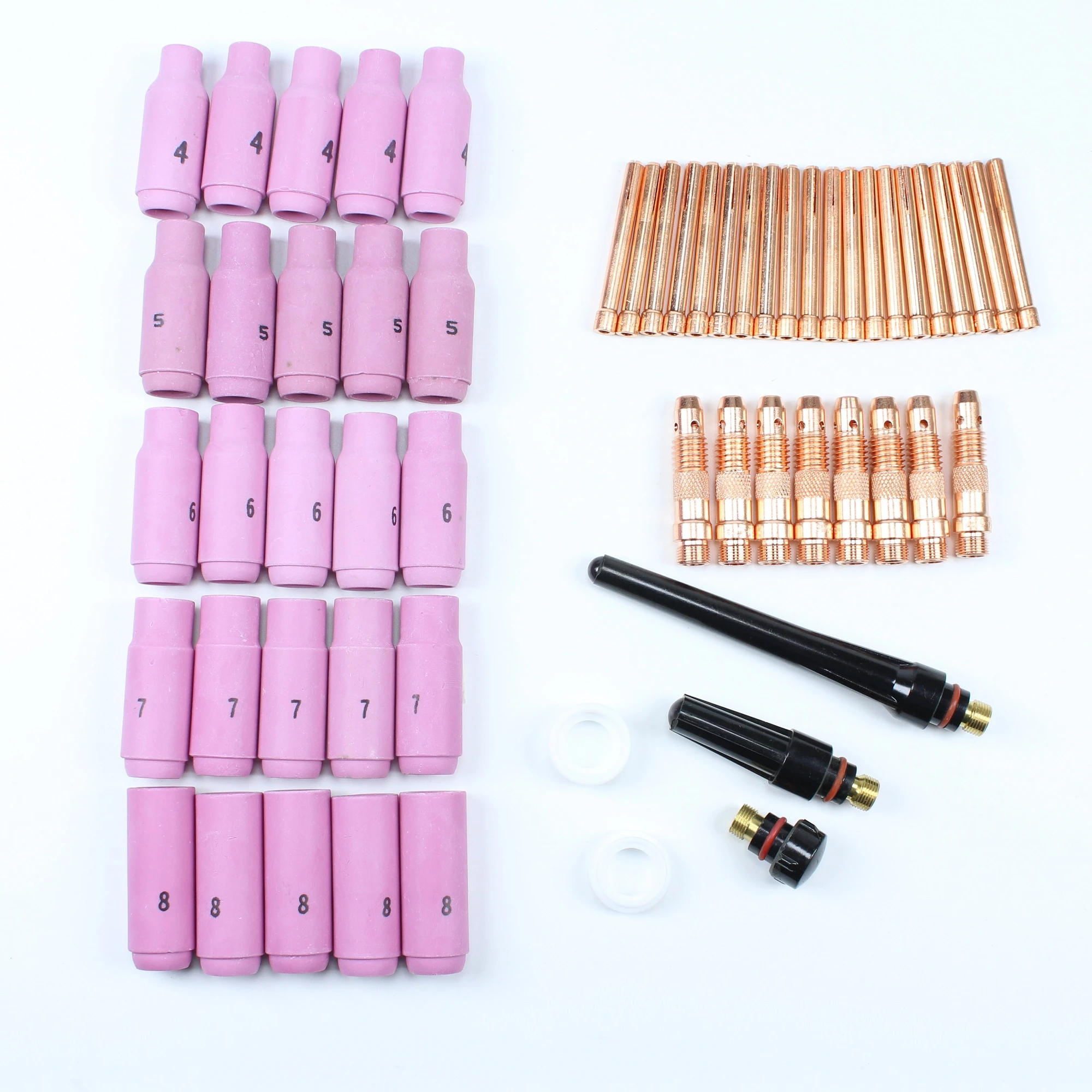 58PCS Argon arc welding gun accessories set WP-17/18/26 welding gun accessories tungsten electrode clamp nozzle